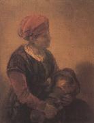 Woman with a Child in Swaddling Clothes (mk33)